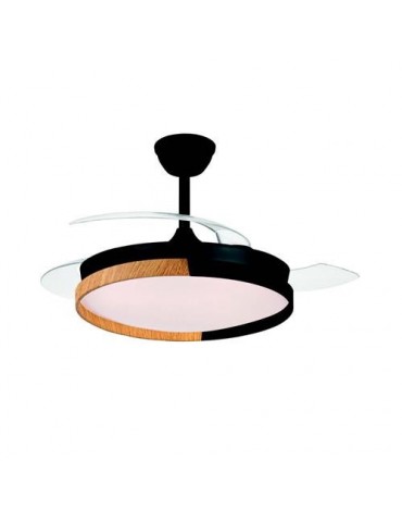 VENTILADOR TECHO DC ECORO 45W 4400LM NEGRO/MAD