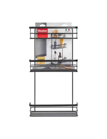 ESTANTE BAÑO 3 NIVELES ORIGIN LAVA NEGRO 26x10x48