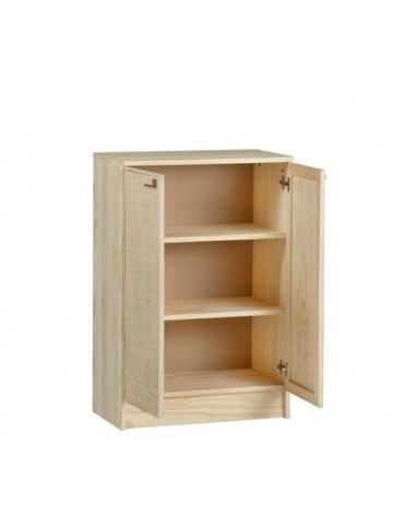 APARADOR MADERA Y FIBRA NATURAL AURA 65X36X96CM