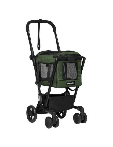 CARRO DE MASCOTAS PLEGABLE 4 RUEDAS 15KG NEGRO