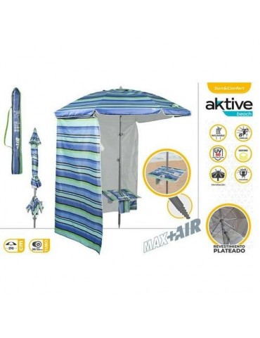 SOMBRILLA PLAYA MESA AZUL/RAYAS 210CM 62332