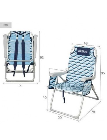 SILLA MOCHILA PLEGABLE XL 5POSIC 64X63X43/105CM
