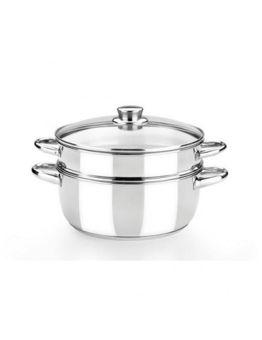 OLLA VAPOR OPTIMA 20 TAPA CRISTAL/ACERO INOX