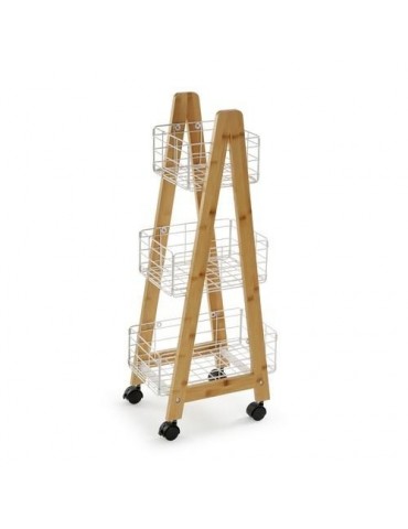CARRO BAMBU 3 CESTAS BLANCA 35X26X86CM  21810131