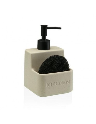 DISPENSADOR ESTROPAJERO BEIGE 10.5X10.5X16.8CM