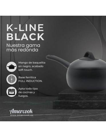 CAZO C/TAPA 16CM 2L K-LINE BLACK KLI0416