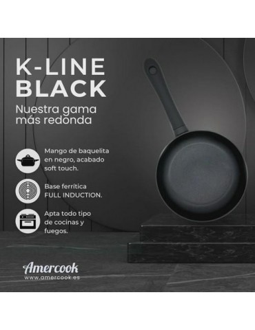 SARTEN 24CM FULL INDUCTION K-LINE BLACK  KLI0124