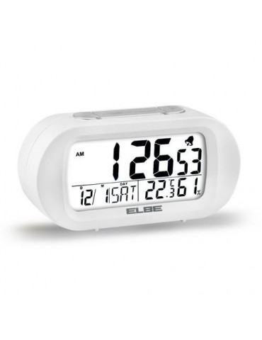 RELOJ DESPERTADOR BLANCO TEMP/HUMEDAD PANTALLA 9CM