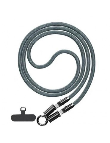 CORDON CABLE TIPO C. AC 60W 1.2M GRIS TRENZADO