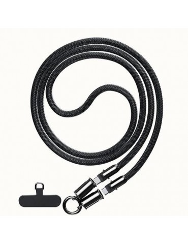 CORDON CABLE TIPO C. AC 60W 1.2M NEGRO TRENZADO
