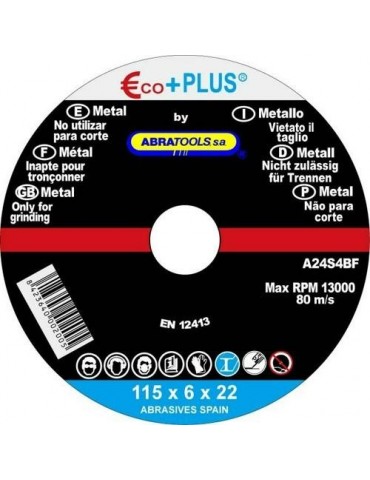DISCO DESBASTE ACERO 115X6X22.23MM A24S