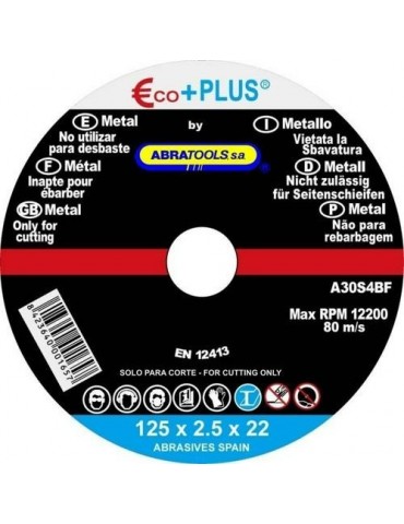 DISCO CORTE ACERO 125X2.5X22.23MM A30S