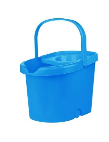 CUBO + ESCURRIDOR 14L GRIS CON RUEDAS