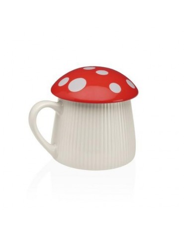 TAZA CON TAPA SETA ROJA PORCELANA 39ML 22860002