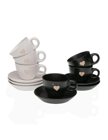 SET 6 TAZAS CAFE CON PLATO ELLIS SURTIDO CORAZON