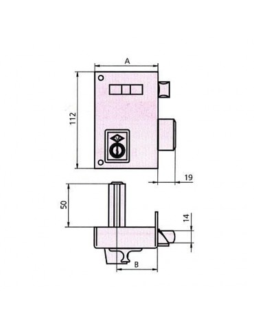 CERRADURA SOBREPONER 156A 70 IZDA. HE RD. CVL
