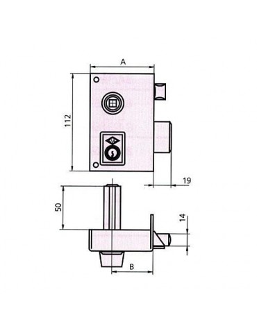 CERRADURA SOBREPONER 156B 60 IZDA. HE RD. CVL