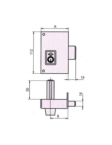 CERRADURA SOBREPONER 156C 60 DCHA. HE RD. CVL