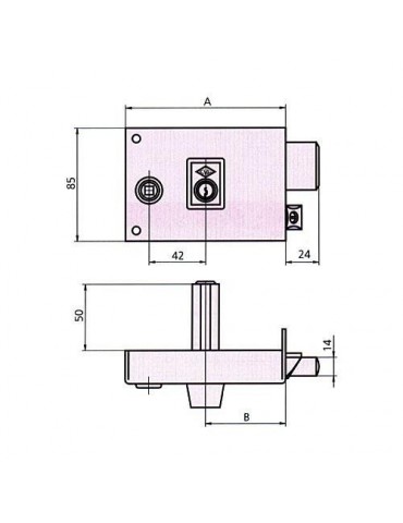 CERRADURA SOBREPONER 1125BR 14 DCHA. HE RD.