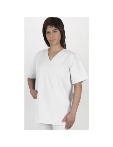 CHAQUETA CON PICO MANGA CORTA BLANCA CPU91- 6