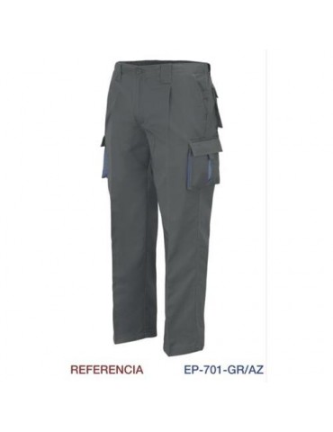 PANTALON MULTIBOLSILLOS C/REFUERZO GRIS L9000 T-50